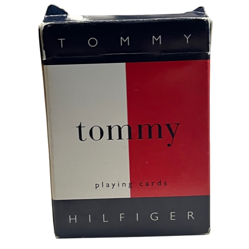 Tommy Hilfiger Vintage Playing Cards Red White Blue Flag Logo Collectible Deck